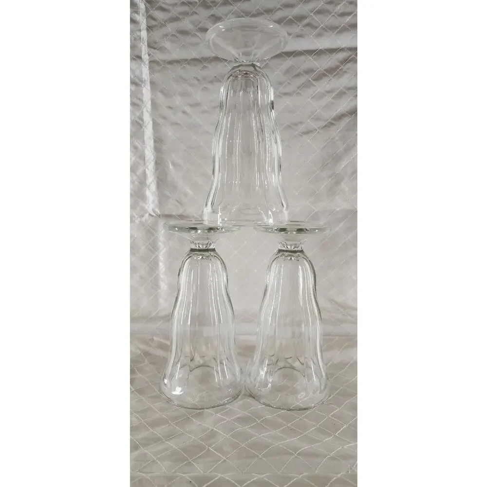 Clear Pressed Glass Footed SundaeParfait Glasses Set of 3 – 6.75